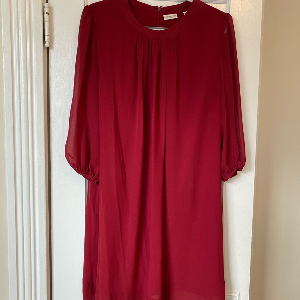 NY&CO Eva Mendes Red Sabrina Dress
